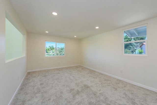 carpeted empty room featuring plenty of natural light