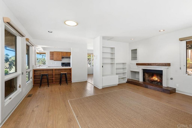 living room featuring light hardwood / wood-style floors