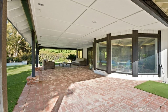 view of patio with an outdoor hangout area