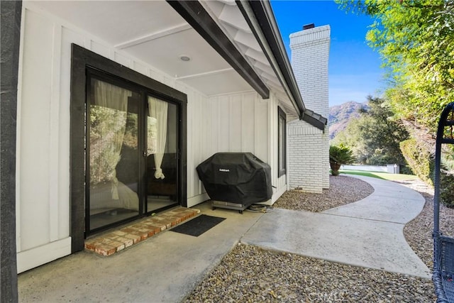 entrance to property featuring a mountain view