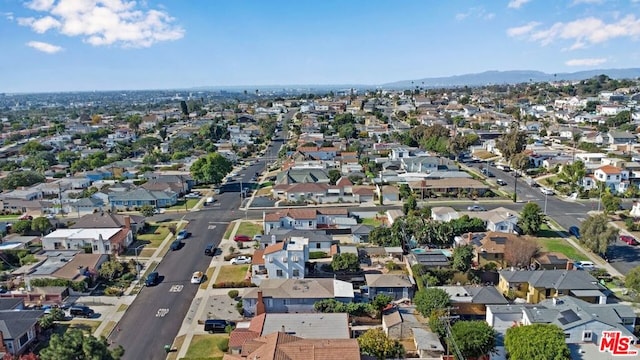 bird's eye view with a mountain view