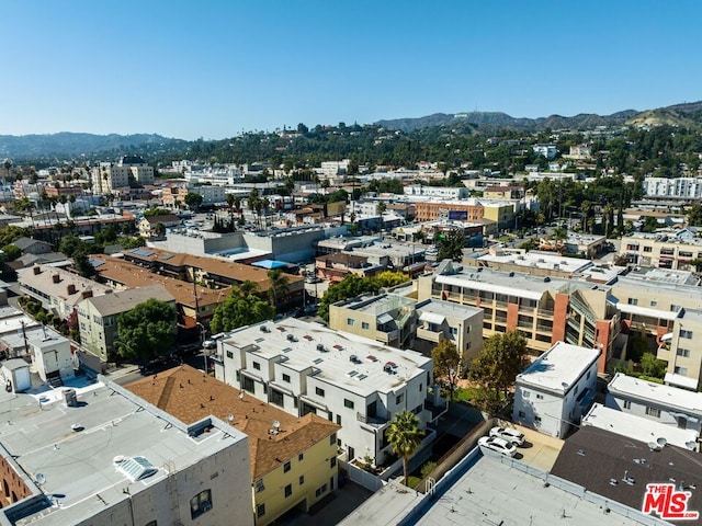 drone / aerial view with a mountain view