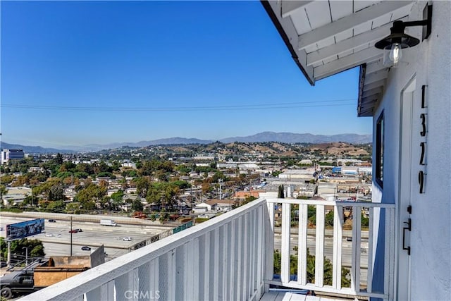 balcony with a mountain view