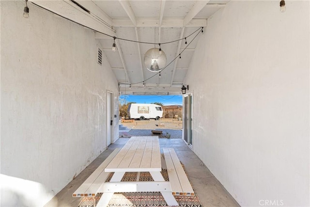 corridor with a towering ceiling