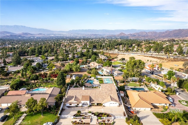 drone / aerial view with a mountain view