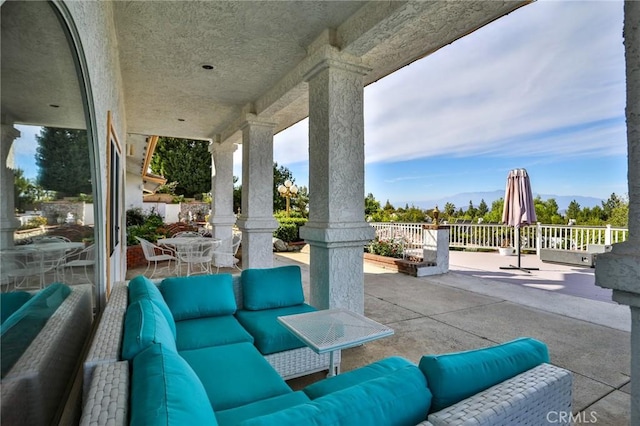 view of patio with outdoor lounge area