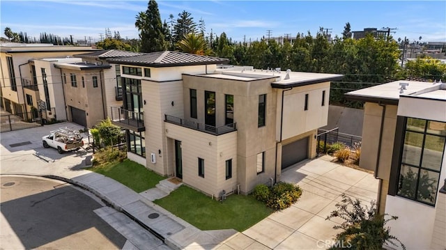 exterior space featuring a garage