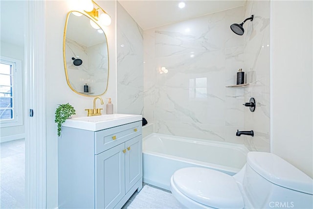2942 S W View St, Los Angeles, CA 90016 - bathroom featuring toilet, vanity, and shower / washtub combination