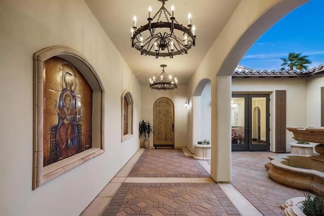 interior space featuring french doors