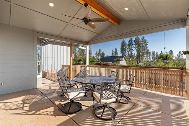 view of patio / terrace with ceiling fan