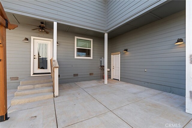 view of patio / terrace with ceiling fan