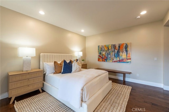 bedroom featuring dark wood-type flooring