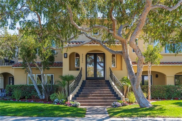 view of front of property featuring french doors