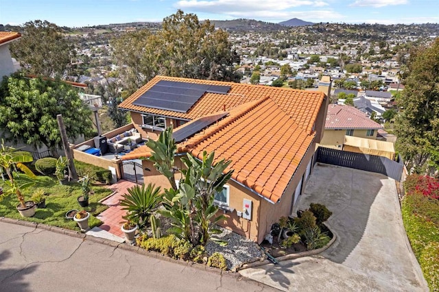 aerial view featuring a mountain view