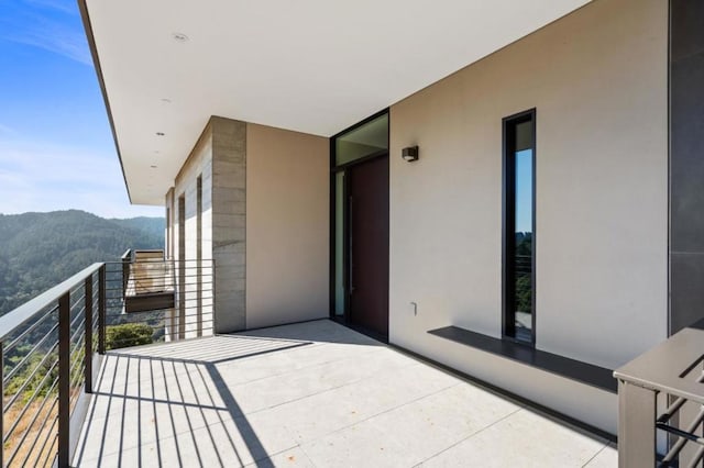 balcony with a mountain view