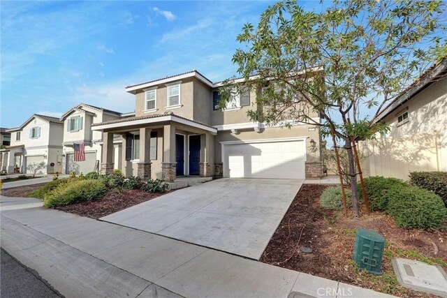 view of front of house with a garage