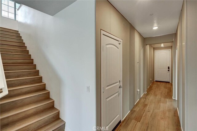 hall featuring light wood-type flooring