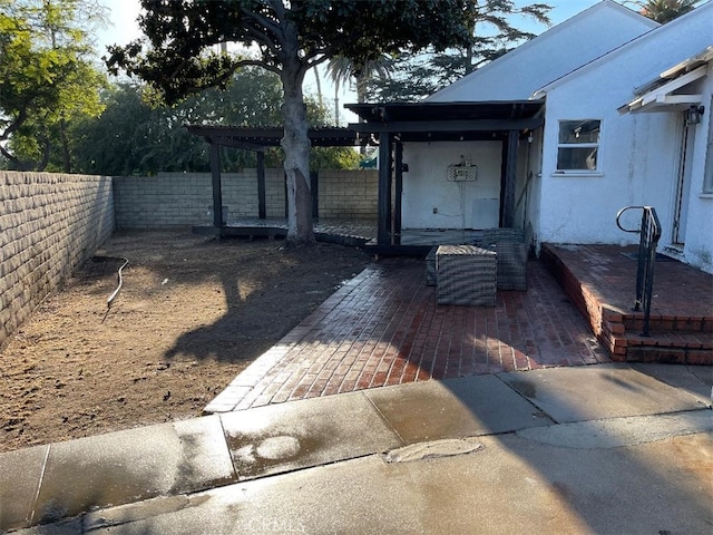 view of yard with a patio area