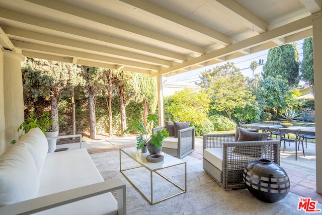 view of patio featuring an outdoor living space