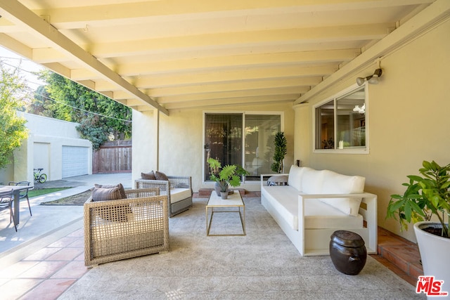 view of patio with an outdoor hangout area