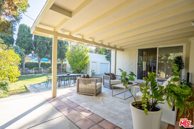 view of patio / terrace with an outdoor living space