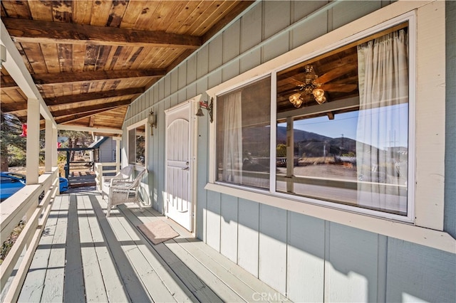 deck featuring ceiling fan