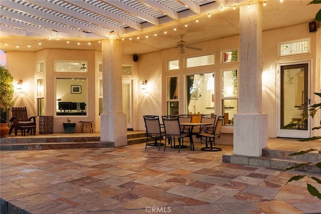 view of patio featuring a pergola