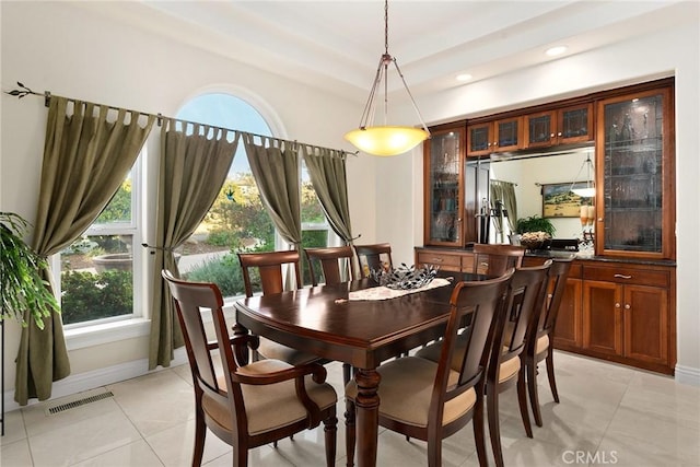 view of tiled dining room