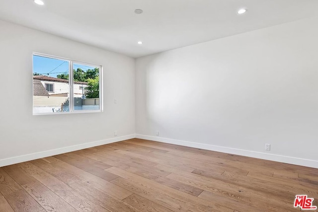 empty room featuring light wood-type flooring