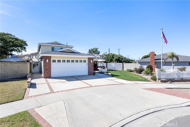 view of front of property featuring a garage