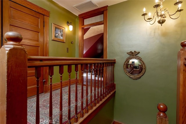 interior space with a notable chandelier