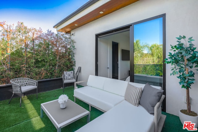 view of patio featuring an outdoor living space