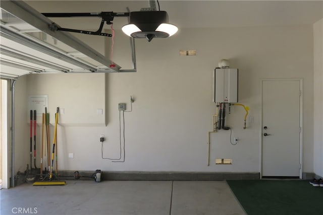 garage with water heater