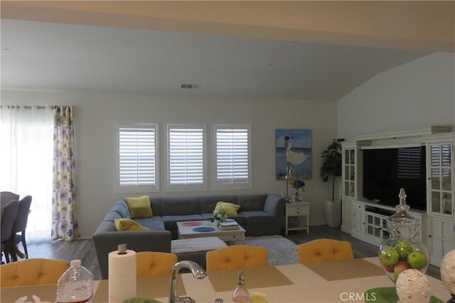 24819 Onyx Dr, Menifee, CA 92585 - living room with wood finished floors and lofted ceiling