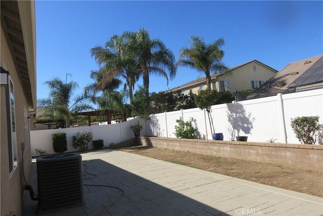 view of patio featuring central air condition unit