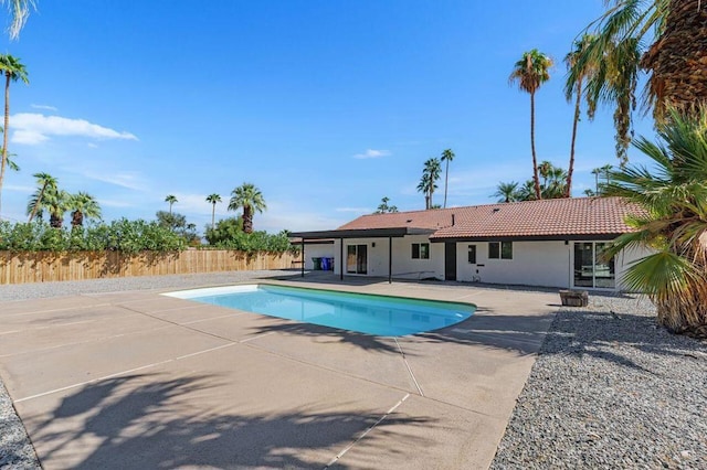 view of pool featuring a patio