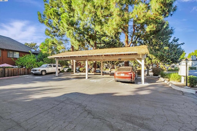 view of car parking with a carport