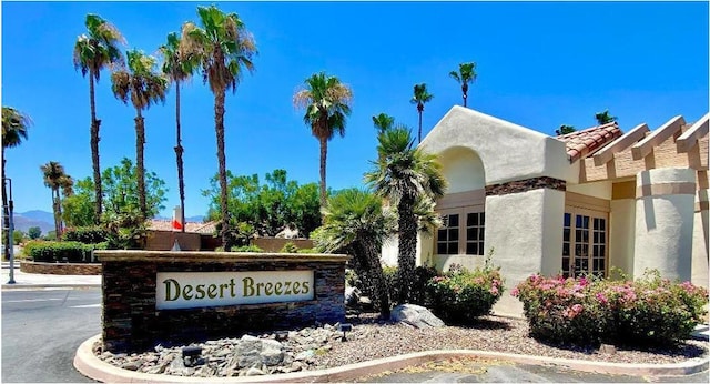 view of community sign