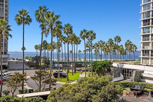 view of community featuring a water view