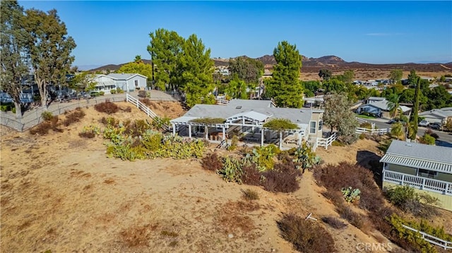 bird's eye view with a mountain view