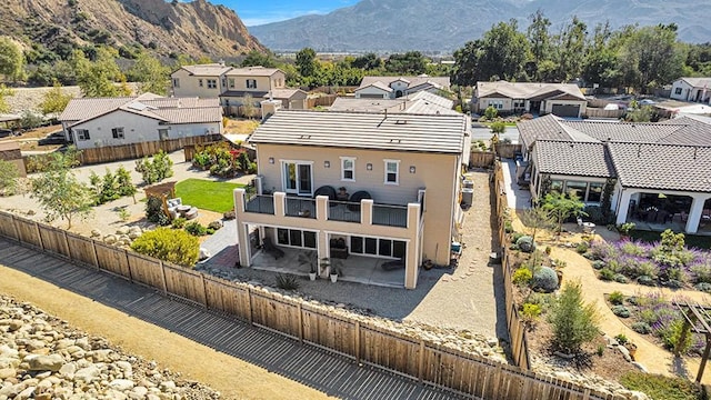 drone / aerial view with a mountain view