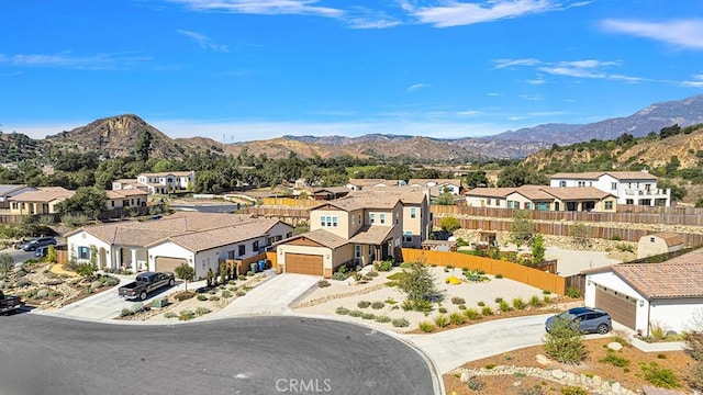 bird's eye view featuring a mountain view