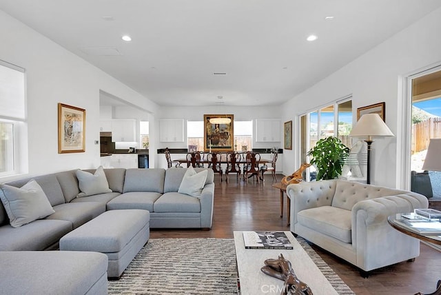 living room featuring wood-type flooring