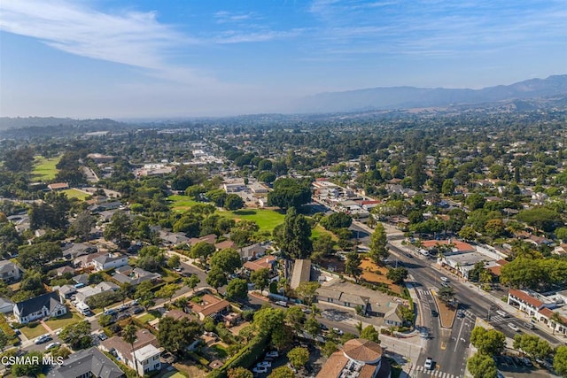 bird's eye view with a mountain view