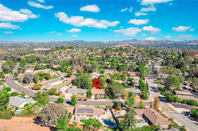 aerial view with a mountain view