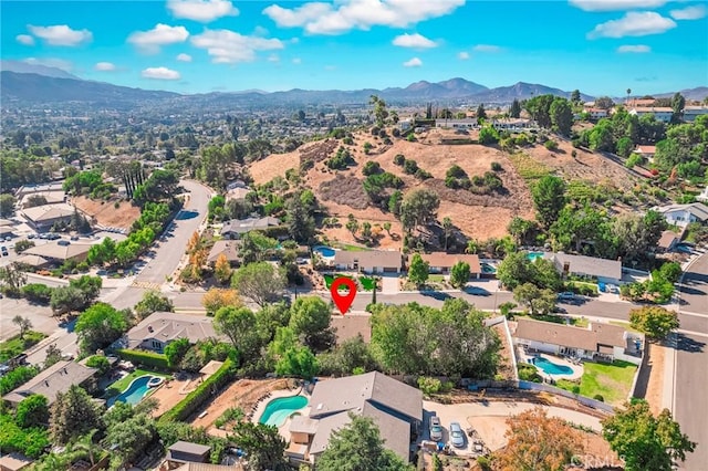 aerial view featuring a mountain view