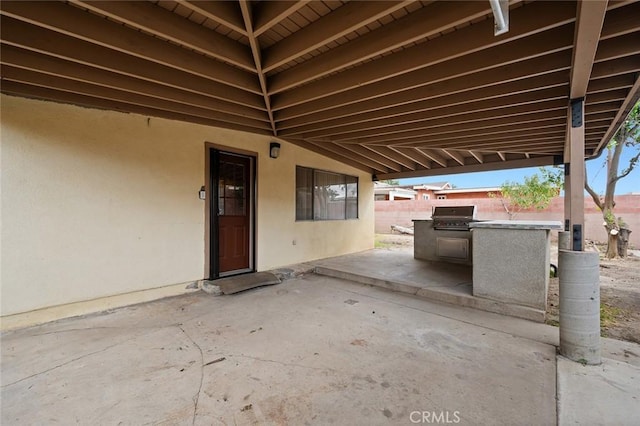 view of patio / terrace featuring a grill