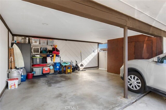 garage with a carport