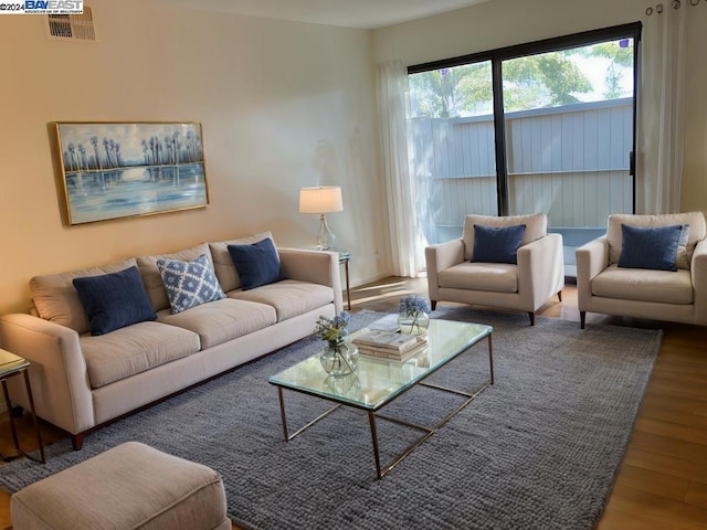 living room featuring hardwood / wood-style flooring