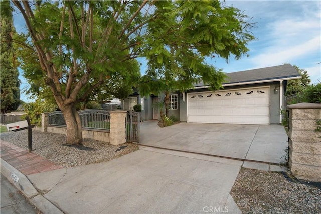 view of front of house with a garage